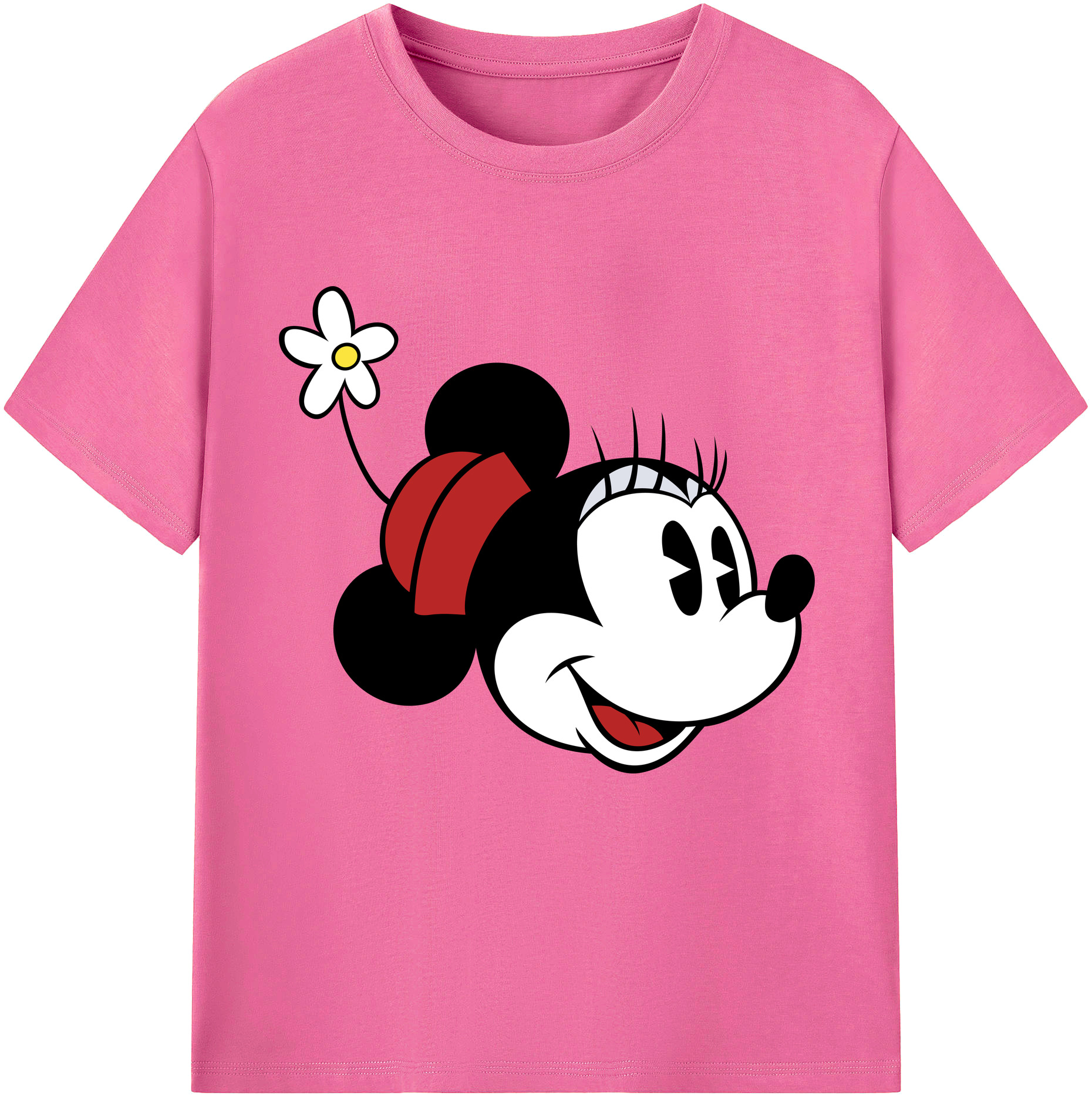 （画像用） ミッキーマウス Mickey Mouse レディースカジュアルプリントTシャツ（綿100％）